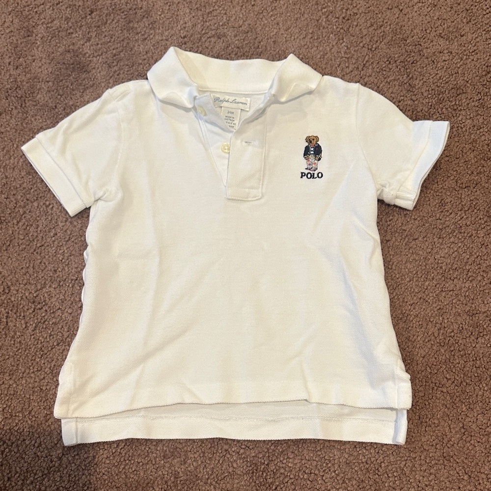 Polo by Ralph Lauren Kids White Polo with Bear Logo